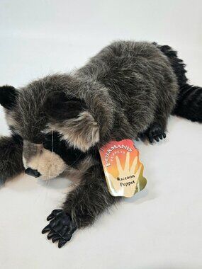 Folkmanis Large Raccoon Hand Puppet Realistic Wild Animal Woodland Creature 20"
